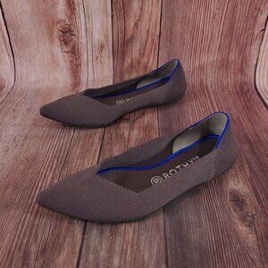 Rothys Womens Size 9 The Point II Beech Wood Knit Pointed Toe Flats Shoes